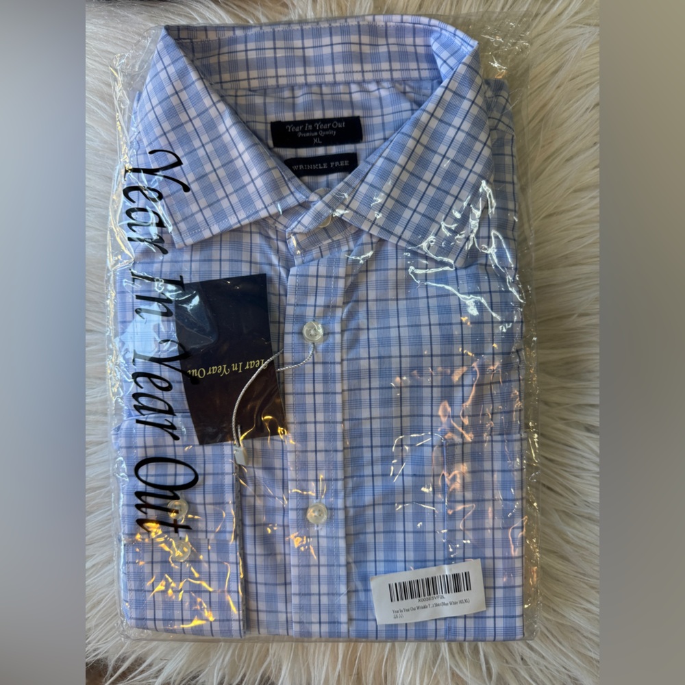New- Year on Year out Blue Checkered Men's Shirt size XL